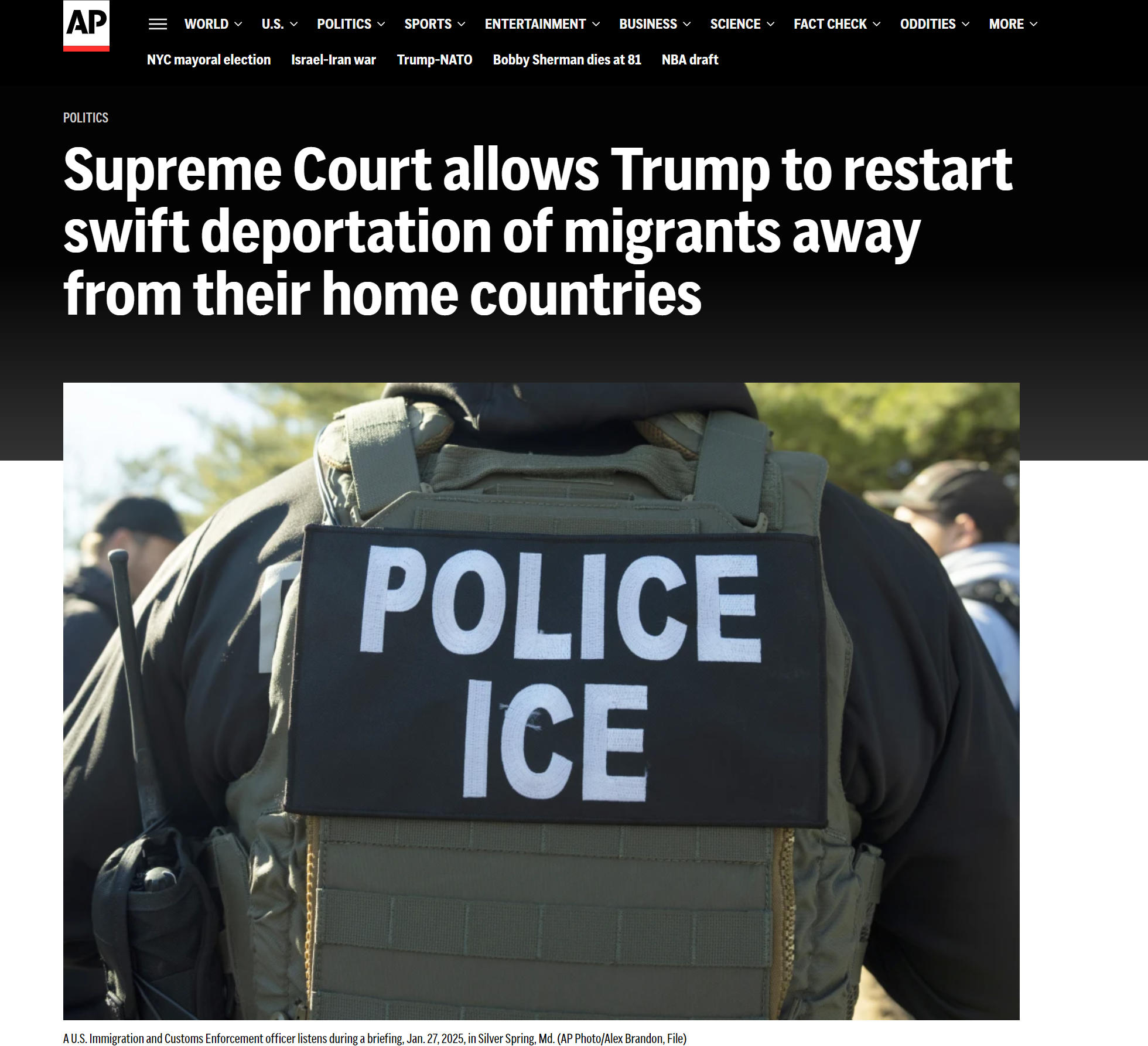 重磅！美国最高法允许特朗普政府送非法移民至第三国