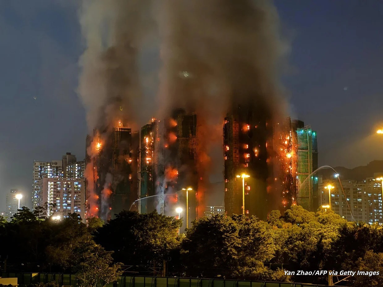 香港大埔宏福苑五级火灾致55死72伤，数百人失踪