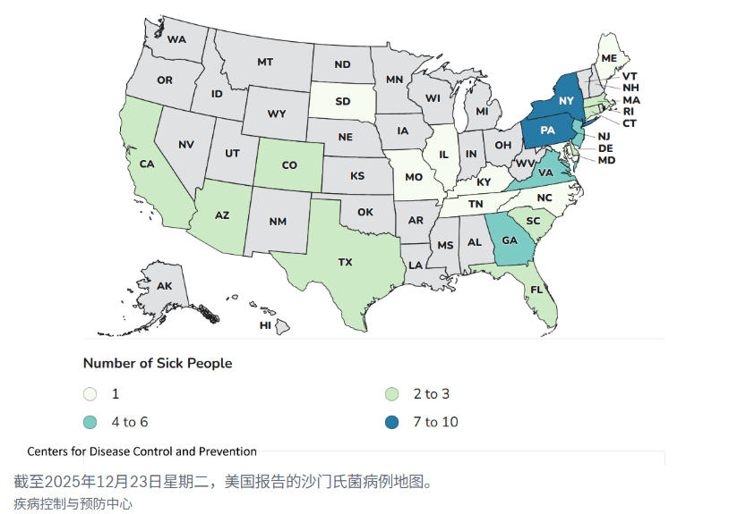 牡蛎引发沙门氏菌疫情 已致22州64人感染
